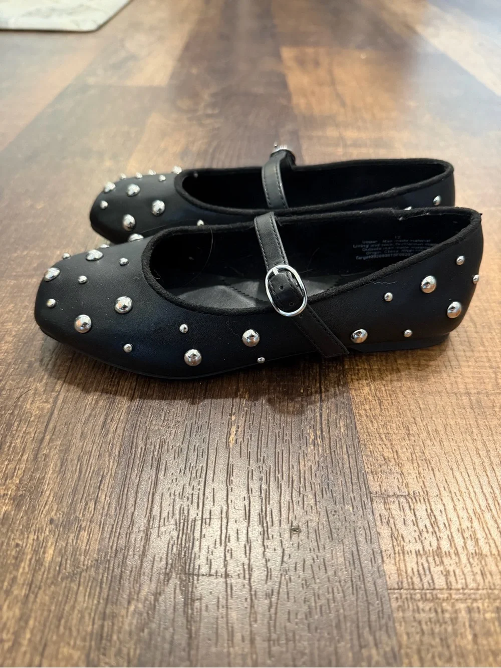 Art class Girls' Black Studded Mary Jane Dress Shoes with buckles